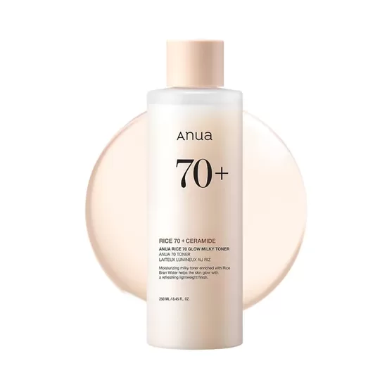 Anua - Rice 70 Glow Milky Toner izgaismojošs, mitrinošs toniks, 250 ml